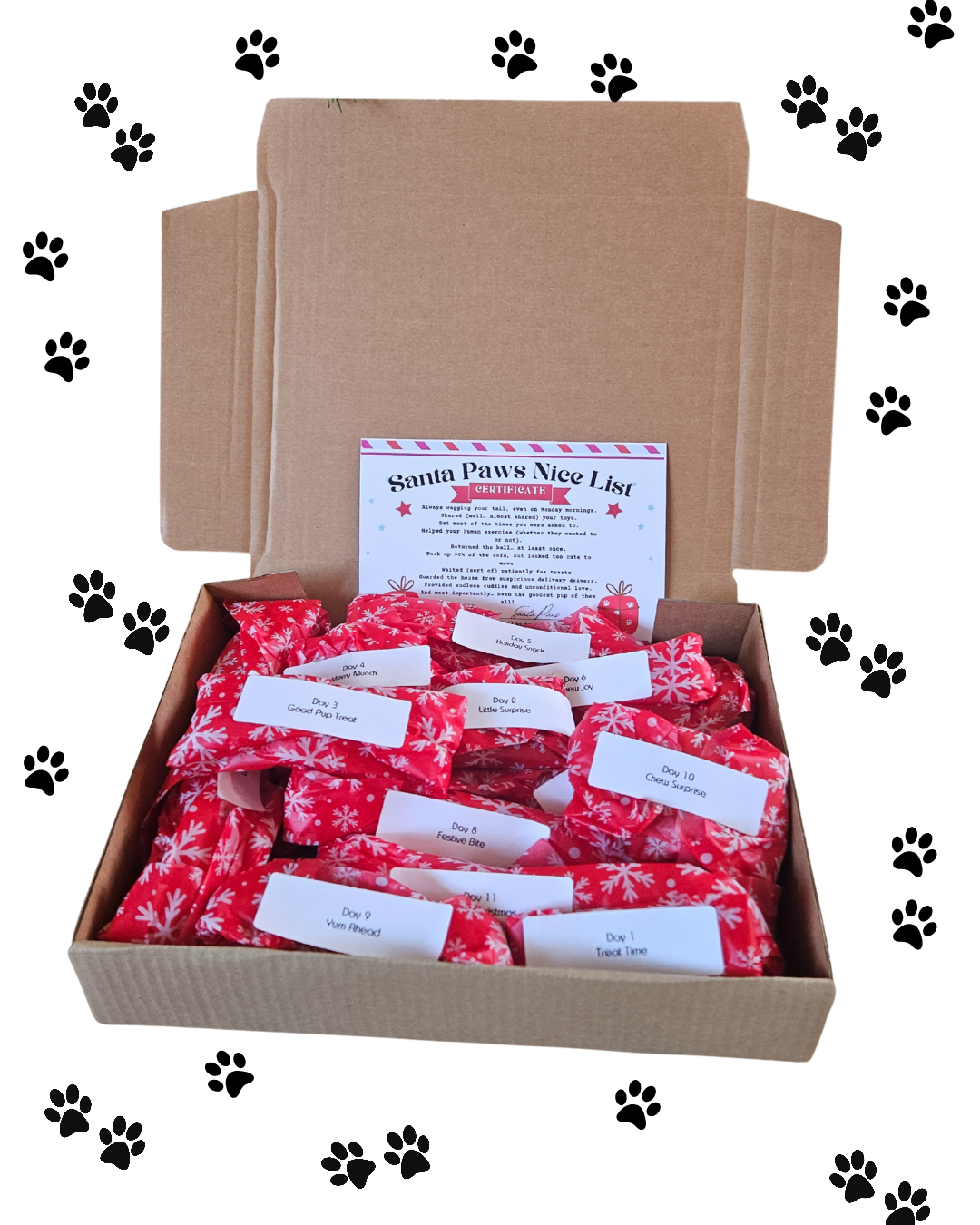 12 Days of Christmas Dog Treat Box – Festive Natural Dog Treat Advent Calendar